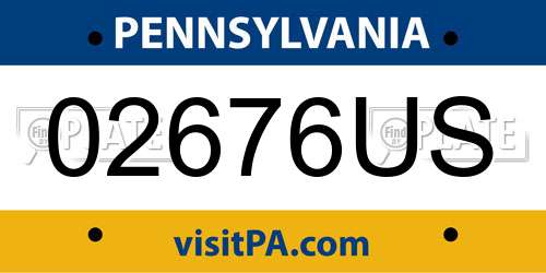 02676US Pennsylvania License Plate