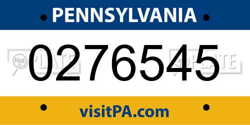 0276545 Pennsylvania License Plate