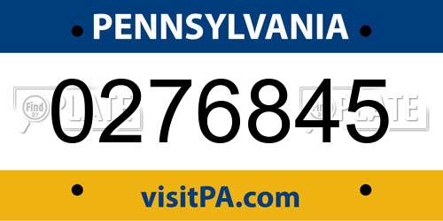 0276845 Pennsylvania License Plate