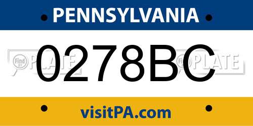 0278BC Pennsylvania License Plate