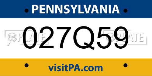 027Q59 Pennsylvania License Plate