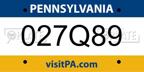 027Q89 Pennsylvania License Plate