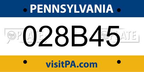 028B45 Pennsylvania License Plate