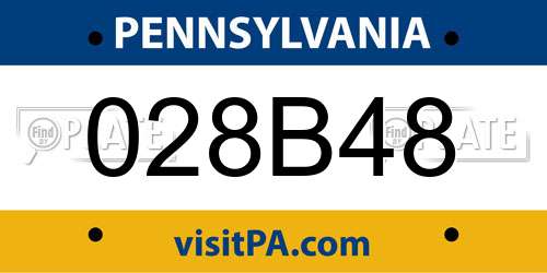 028B48 Pennsylvania License Plate