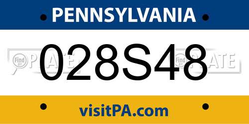 028S48 Pennsylvania License Plate