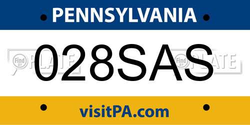 028SAS Pennsylvania License Plate