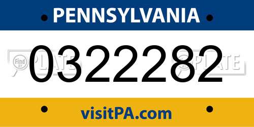0322282 Pennsylvania License Plate
