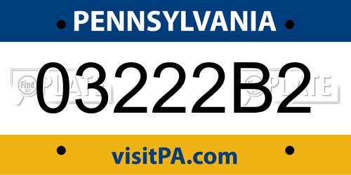 03222B2 Pennsylvania License Plate