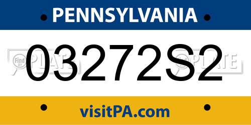 03272S2 Pennsylvania License Plate