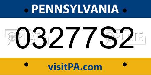 03277S2 Pennsylvania License Plate