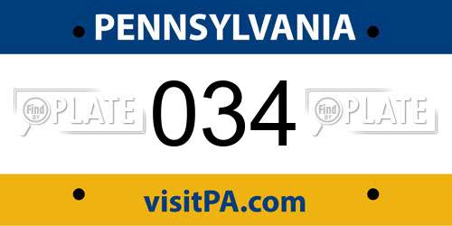 034 Pennsylvania License Plate