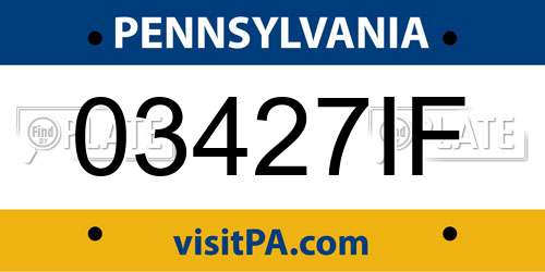 03427IF Pennsylvania License Plate