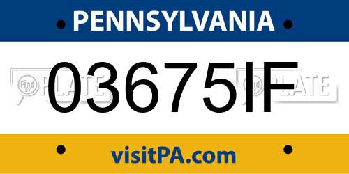 03675IF Pennsylvania License Plate