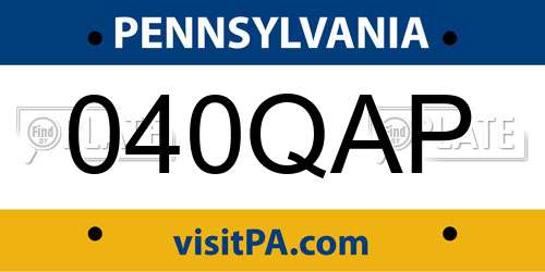 040QAP Pennsylvania License Plate