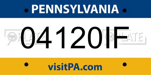 04120IF Pennsylvania License Plate