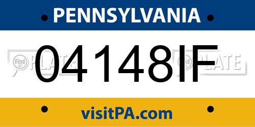 04148IF Pennsylvania License Plate