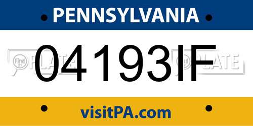 04193IF Pennsylvania License Plate