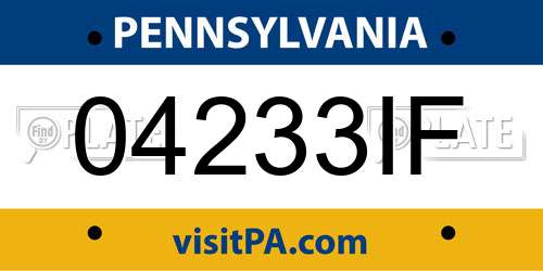 04233IF Pennsylvania License Plate