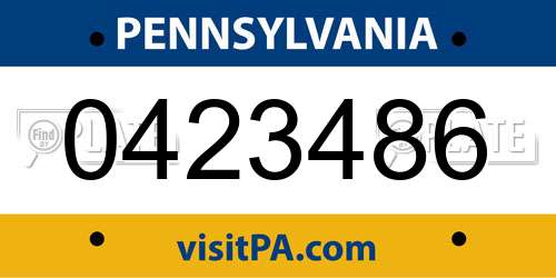 0423486 Pennsylvania License Plate