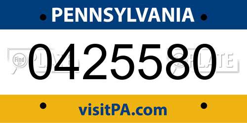 0425580 Pennsylvania License Plate