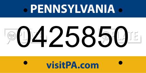 0425850 Pennsylvania License Plate