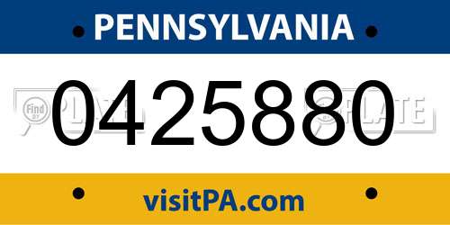 0425880 Pennsylvania License Plate
