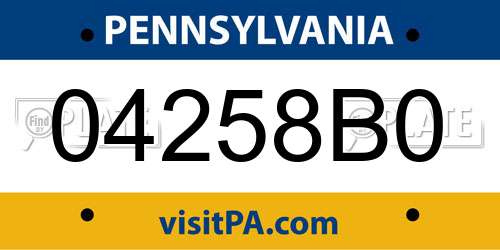 04258B0 Pennsylvania License Plate