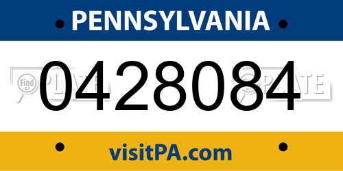0428084 Pennsylvania License Plate