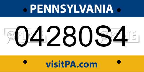 04280S4 Pennsylvania License Plate