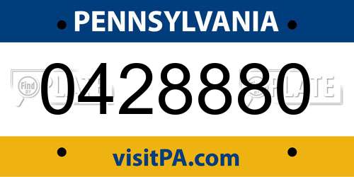0428880 Pennsylvania License Plate