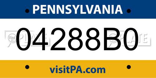 04288B0 Pennsylvania License Plate