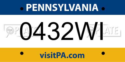 0432WI Pennsylvania License Plate