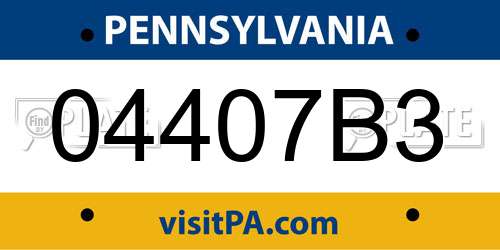 04407B3 Pennsylvania License Plate