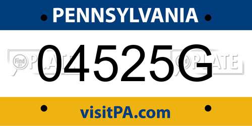 04525G Pennsylvania License Plate