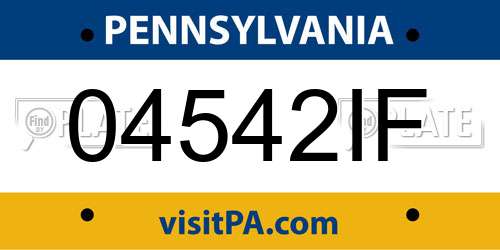 04542IF Pennsylvania License Plate