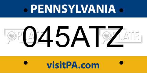 045ATZ Pennsylvania License Plate