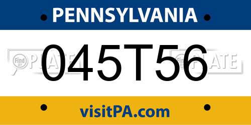045T56 Pennsylvania License Plate