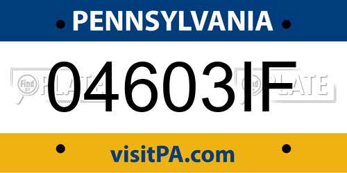 04603IF Pennsylvania License Plate