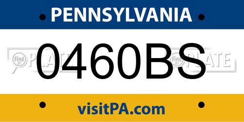 0460BS Pennsylvania License Plate