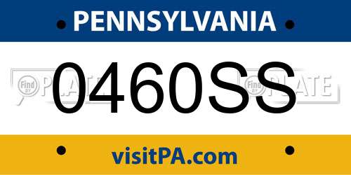 0460SS Pennsylvania License Plate