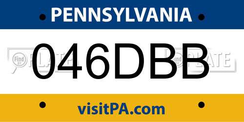 046DBB Pennsylvania License Plate