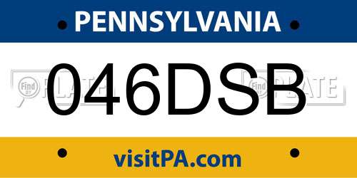 046DSB Pennsylvania License Plate