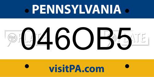 046OB5 Pennsylvania License Plate
