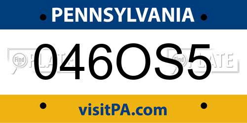 046OS5 Pennsylvania License Plate
