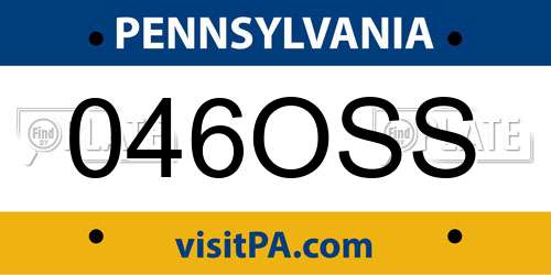 046OSS Pennsylvania License Plate