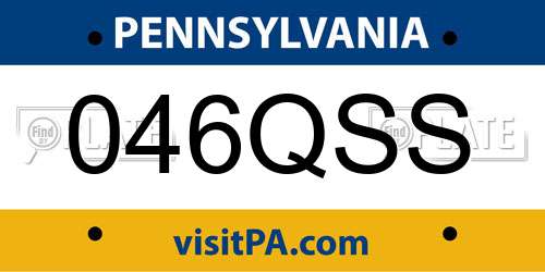 046QSS Pennsylvania License Plate