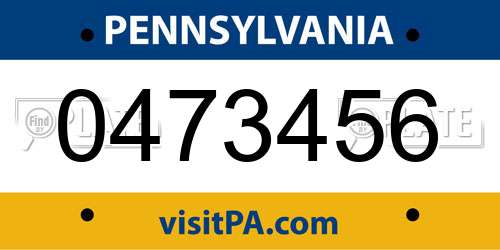 0473456 Pennsylvania License Plate