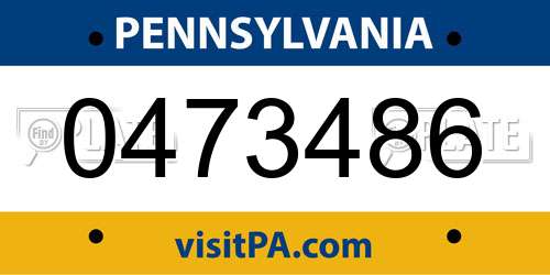 0473486 Pennsylvania License Plate