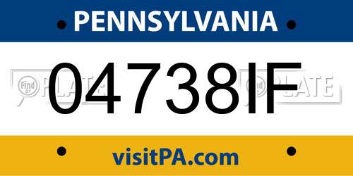 04738IF Pennsylvania License Plate