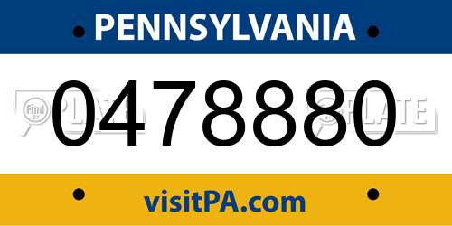 0478880 Pennsylvania License Plate